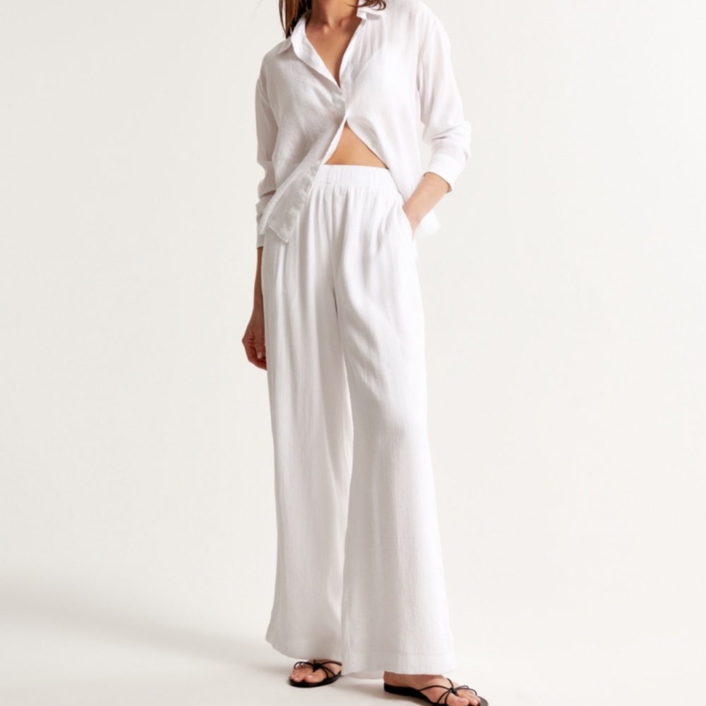 Abercrombie Crinkle Textured Pull-on Pant